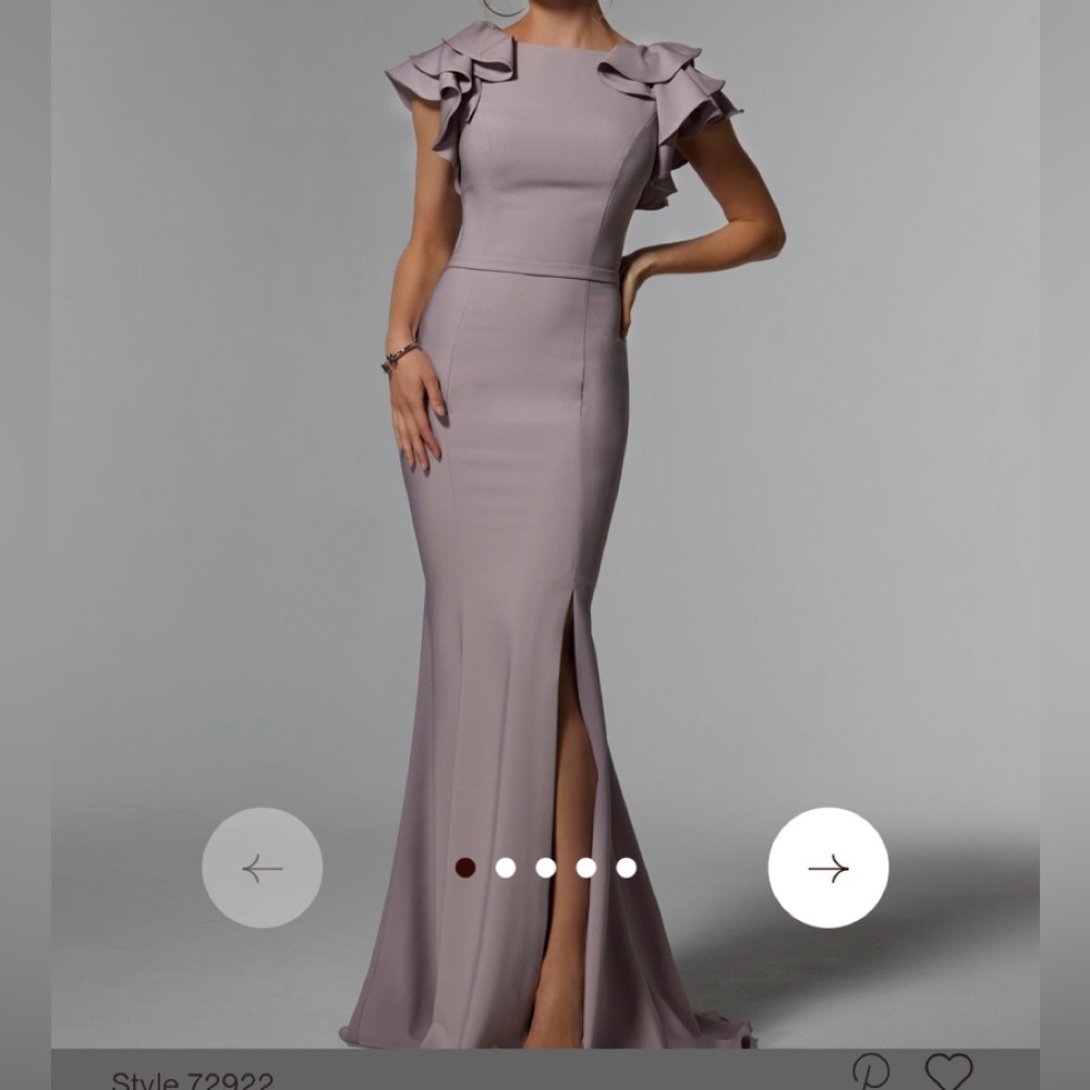 Elegant Lavender Ruffle Sleeve Dress
